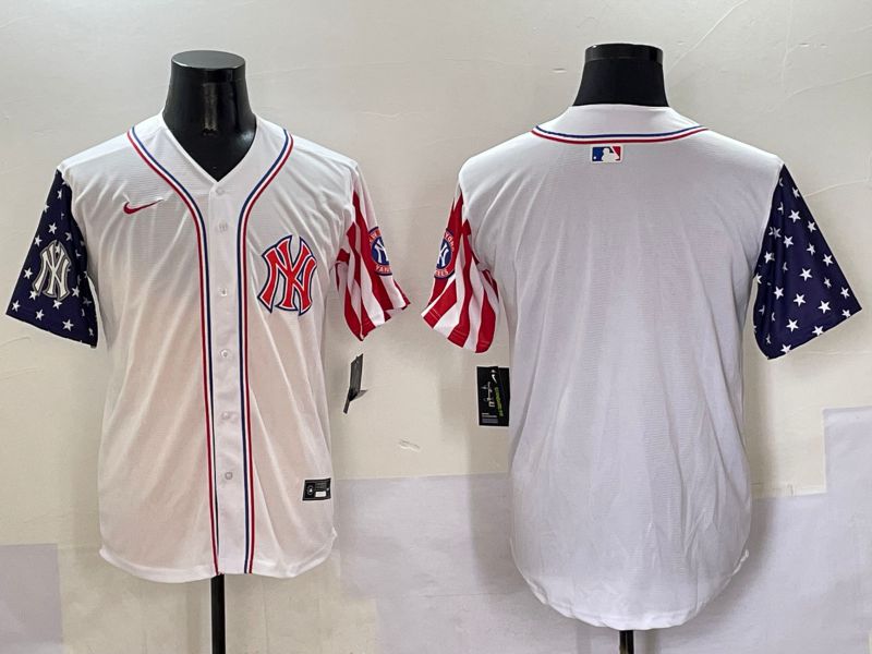 Men New York Yankees Blank White a generation of national flags Jointly Name 2025 Nike MLB Jersey style 3